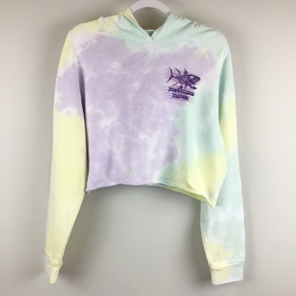 NWT Psycho Tuna Tie Dye Crop Trey Lavender Hoodie | Medium